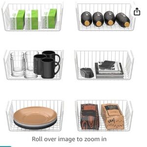 Set of 2 Rubbermaid Lee Rowan Hanging Under Shelf Metal Storage Basket 10” x 12”